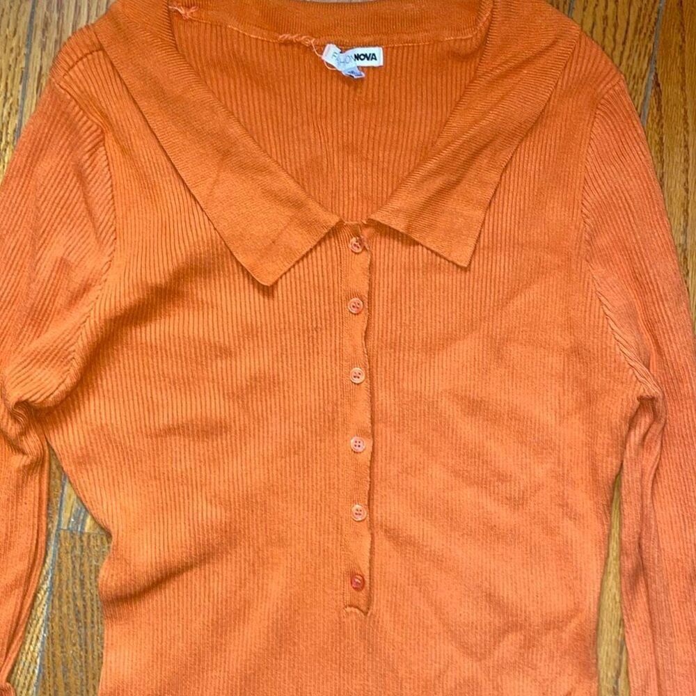 Dress Up Sweater Midi ribbed mermaid tail bodycon Dress - orange plus size 2xl - Picture 6 of 13